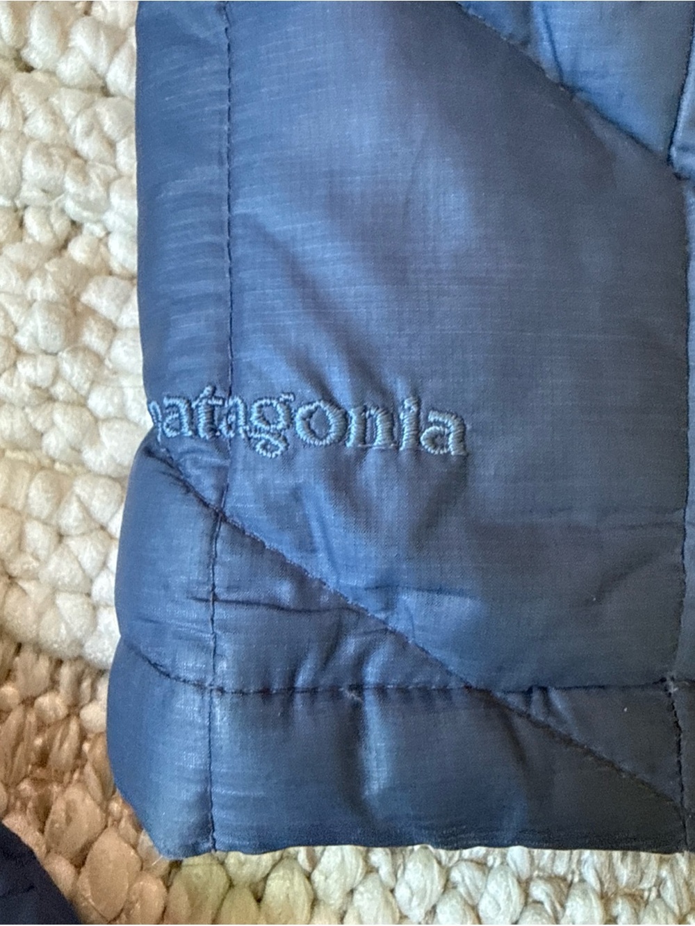 Patagonia Womans Tres Parka Goose Down Women’s Large Navy Blue Jacket Read Desc - Picture 8 of 16